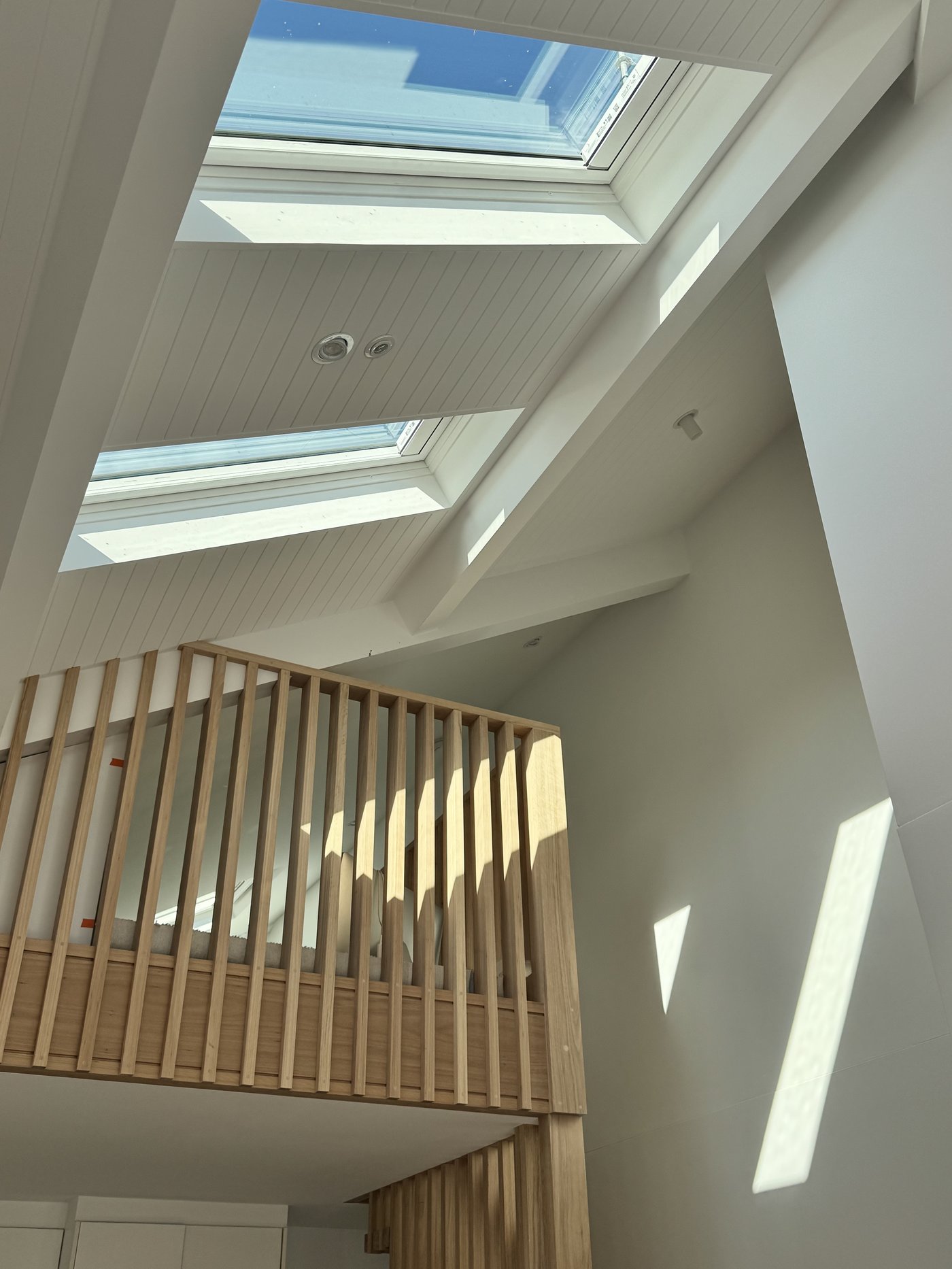 Skylights and timber balustrade, attic conversion